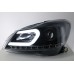 Mercedes C Class W204 12-15 Black Projector Headlamp w Light Bar Driving Lamp